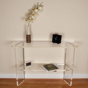 Mesa de console acrílica transparente de 15mm para decoração de casa 