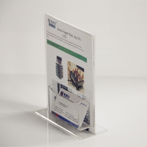 Folheto personalizado com inscrição de cartaz transparente, suporte acrílico para bancada 