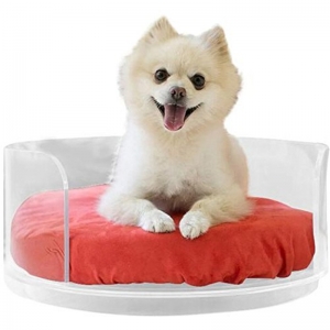 Grande cama de cão de acrílico transparente 