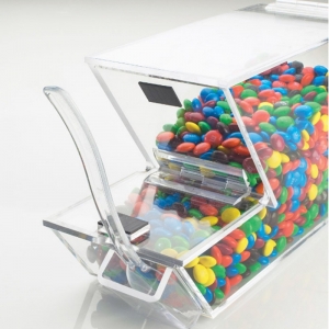 Caixa de armazenamento de alimentos acrílicos personalizados para exibição de doces 