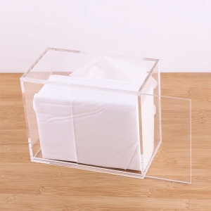 Caixa de tecido de acrílico transparente para escritório personalizado 
