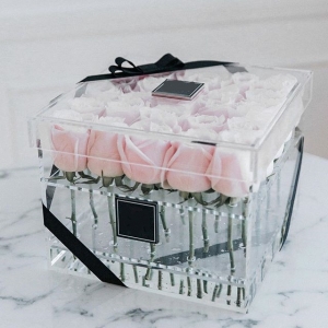 Caixa de flores de acrílico luruxy elegante nova 
