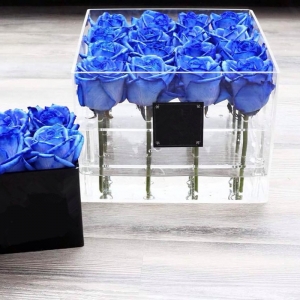 caixa de presente de flores de plexiglass
