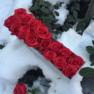 impermeável rosas eternas caixa espelhada para caixa retangular de acrílico de 18 rosas 