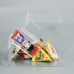 caixa acrílica dos doces da forma quadrada clara da cor