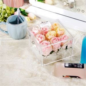 China manufactory oferecer caixa acrílica rosa eco-friendly para o evento de casamento 