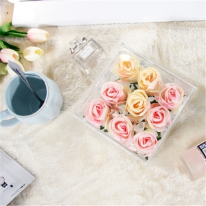 China manufactory oferecer caixa acrílica rosa eco-friendly para o evento de casamento 