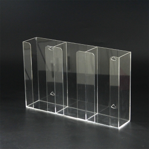 Suporte de caixa de luva acrílico transparente de 3 lados 