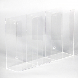 Dispensador de caixa de luvas transparente acrílico de 3 camadas 