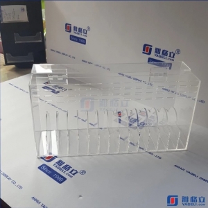 Suporte de caixa de dispensador de rótulo acrílico transparente 