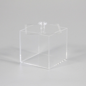 Plexiglass quadrado pequena caixa de acrílico transparente 