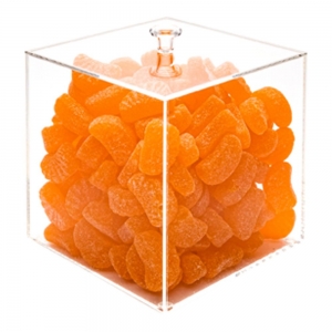 Venda por atacado fabricante caixa de frutas de armazenamento de exibição de acrílico transparente transparente 