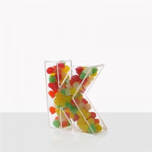 carta em forma de caixa de doces de acrílico transparente 