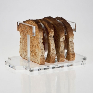 cremalheira de torrada de pão de acrílico transparente 