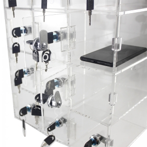 15 slots caixa de exibição de acrílico transparente caixa de armazenamento de acrílico plexiglass com trava 