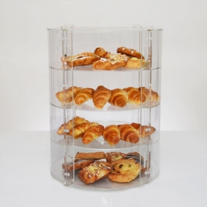 Yageli fábrica de acrílico personalizado armário de exposição de alimentos suporte de armazenamento de pão 