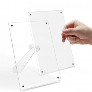 Moldura de acrílico transparente de mesa 5x7 com ímãs 