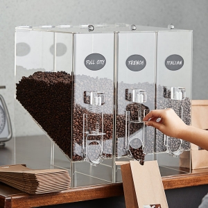 fabricar dispensador de café em acrílico com 3 compartimentos 