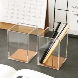 copo artesanal de lápis de acrílico transparente 
