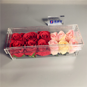 caixa de flores de acrílico transparente com 12 furos para rosa 