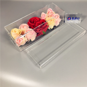 caixa expositora de acrílico para rosa