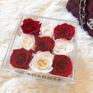 caixa de presente de flor de acrílico luxo 9 buracos 