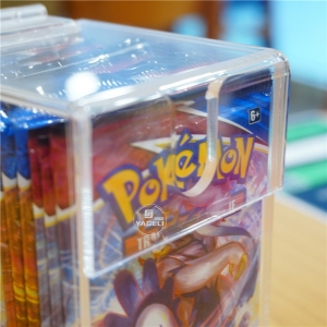 novo design atacado Pokemon Caixa de exibição de pacote de booster acrílico 