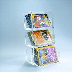 caixa de armazenamento para jogos de cartas mágicas em acrílico transparente com gavetas 