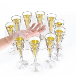 Taças de acrílico transparentes personalizadas bandejas para copos de vinho no atacado 