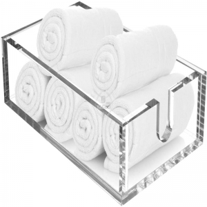 Porta-toalhas de papel acrílico transparente retângulo de lucite transparente 