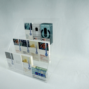 Rack de suporte de exibição de cigarro e acrílico transparente personalizado de 3 camadas
 