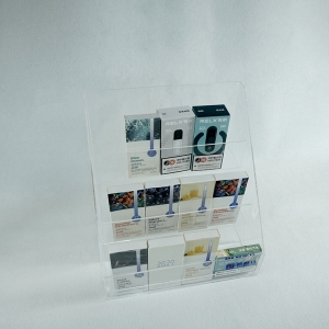 Rack de suporte de exibição de cigarro e acrílico transparente personalizado de 3 camadas
 