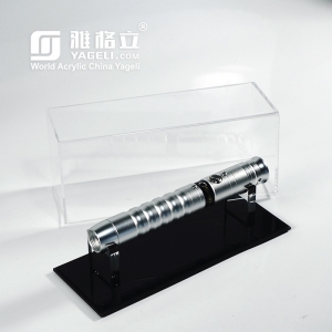 Caixa de suporte de exibição de espada de sabre de luz acrílico transparente personalizado
 