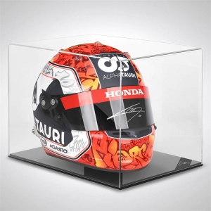 Capa de exibição de mini capacete de futebol acrílico transparente personalizado
 