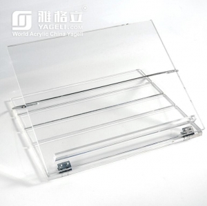 Estante de livro de mesa em acrílico acrílico transparente 