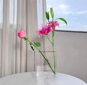 Vaso de flores em forma de livro de acrílico 