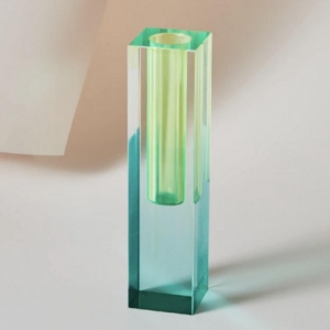 Vaso prisma de lucite moderno colorido 