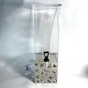 Distribuidor de bebidas em acrílico transparente quadrado de 2 galões no atacado 