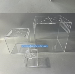 Caixa de acrílico transparente para reprodução de tarântula de répteis 