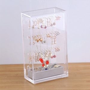 Caixa de exibição de pulseira de jóias de acrílico transparente personalizada