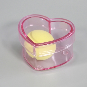 Caixa de armazenamento de acrílico pequeno coração rosa forma 