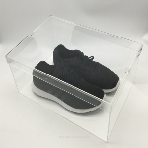 caixa de exposição acrílica clara da sapata