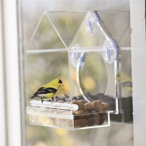 Casa forma transparente papagaio fedder claro acrílico bird gaiola 