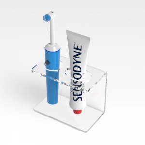 organizador acrílico personalizado do banheiro do suporte do dentífrico da escova de dentes 