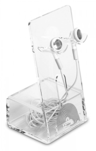suporte de fones de ouvido de acrílico para carrinho de acessórios do telefone móvel 