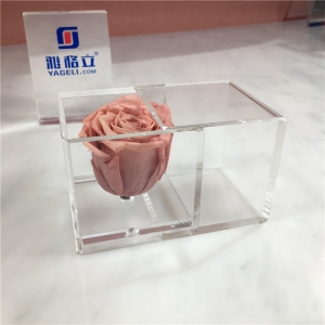Mini caixa de flores de acrílico transparente por atacado para rosa 