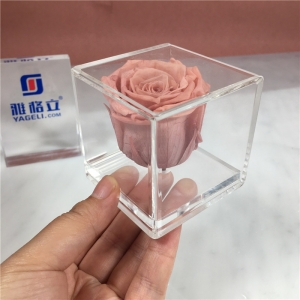 novo estilo caixa de flores rosa acrílico destacável 