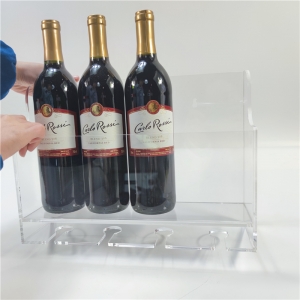 suporte para garrafa de vinho de acrílico transparente de luxo montado na parede 