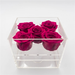 Delux boutique 12 caixa de rosas acrílicas para flores de hastes longas 