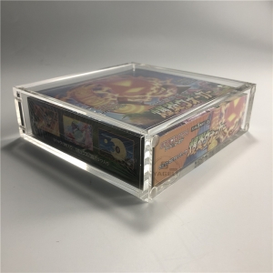 Caixa de acrílico para caixa de reforço Pokémon japonesa com tampa magnética 
